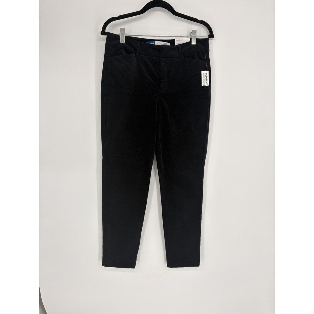 Old Navy Velvet High-rise Pixie Skinny Ankle Pants Womens 8 Black Stretch NEW